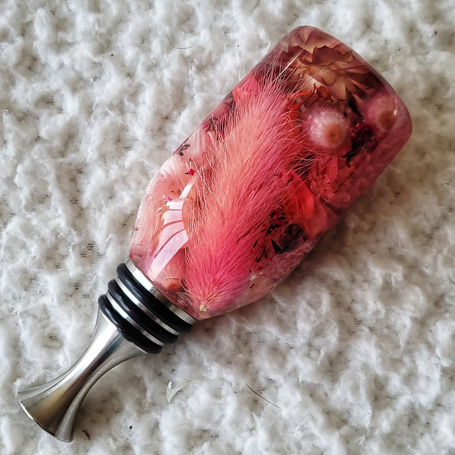 Pink Floral Bottle Stopper