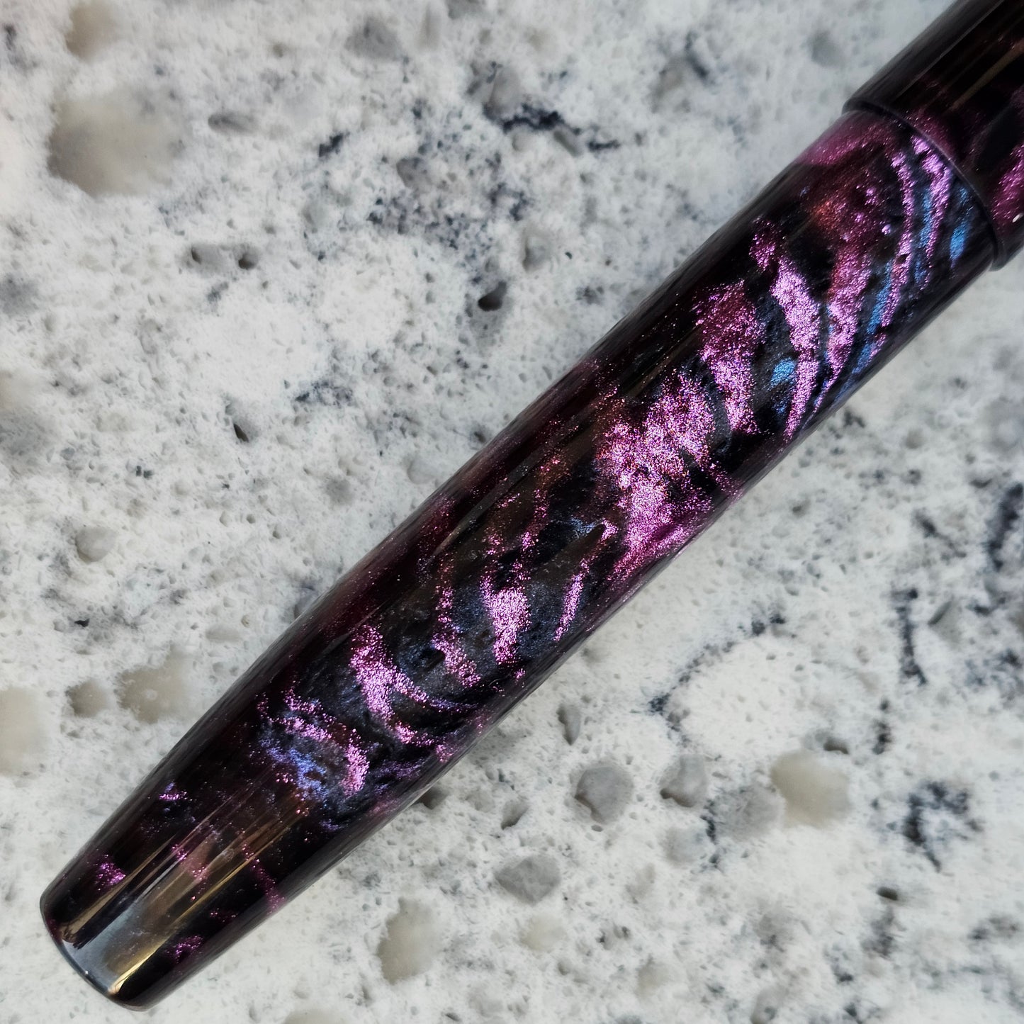 Nocturnal Floral Finial Fountain Pen