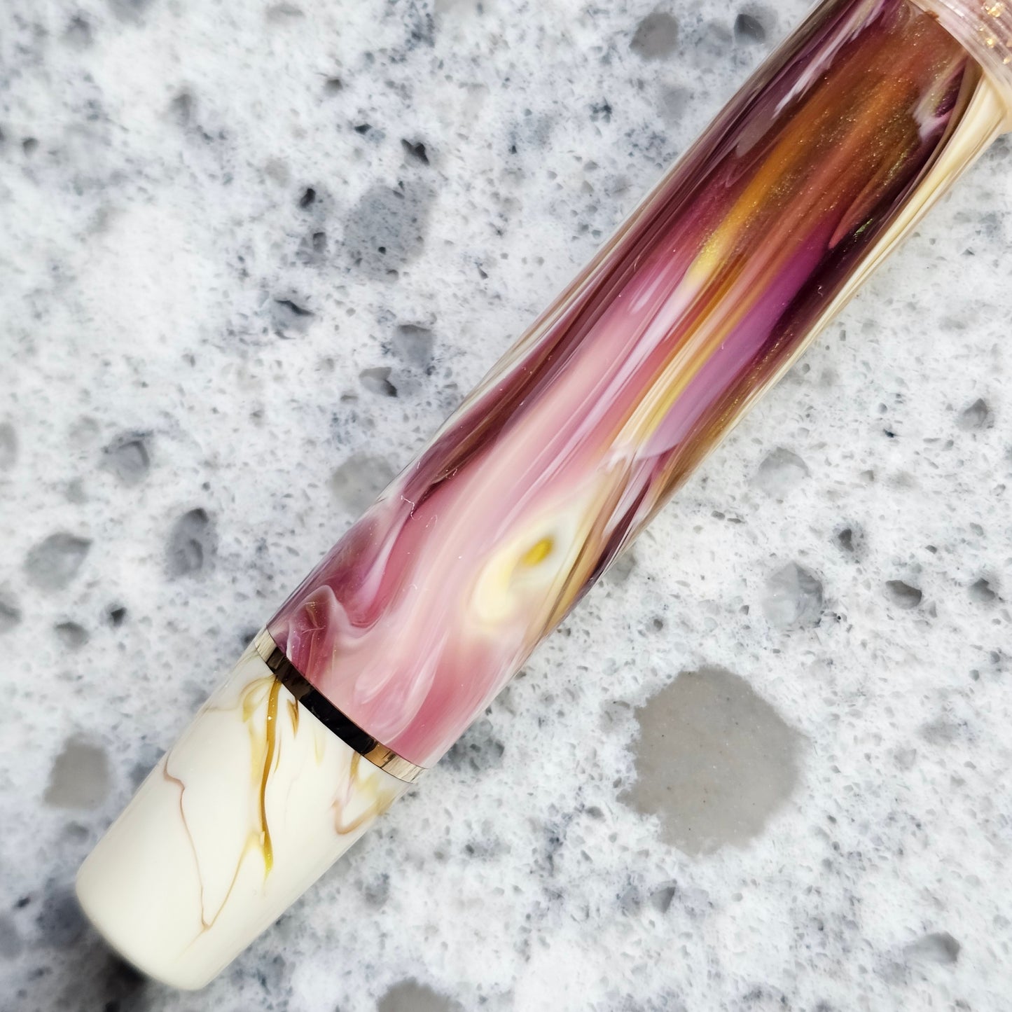 Brooks Lily Pad Koi Floral Finial Fountain Pen
