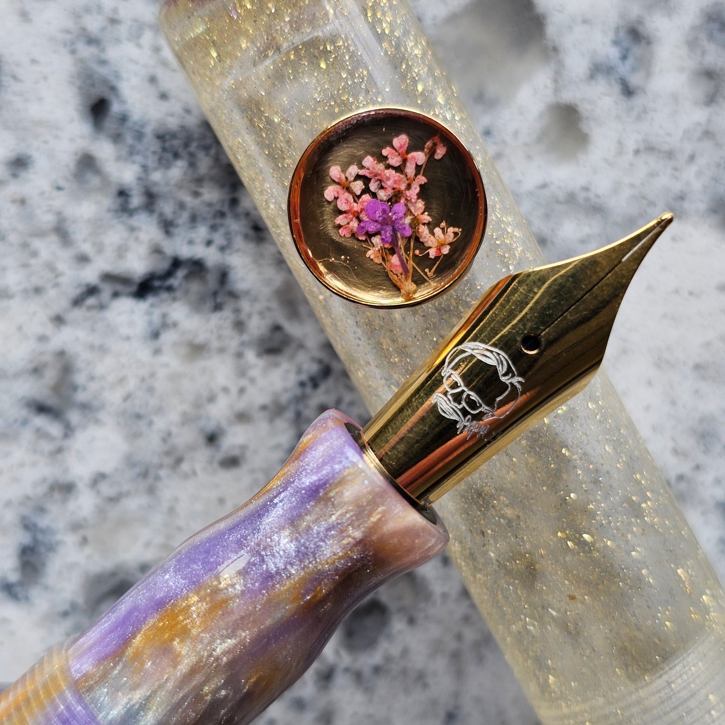 Golden Ballerina Floral Fountain Pen