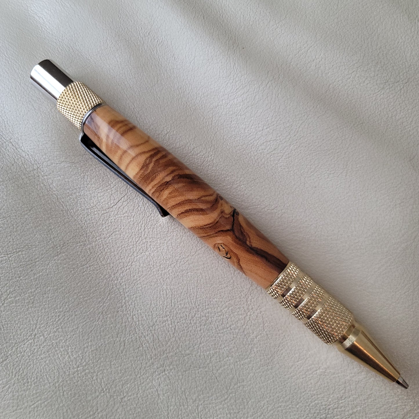 Baba Yaga - Crosscut Olivewood and Brass Pencil