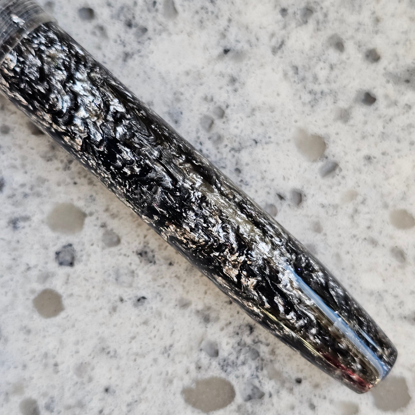 Damascus Steel Floral Finial Fountain Pen
