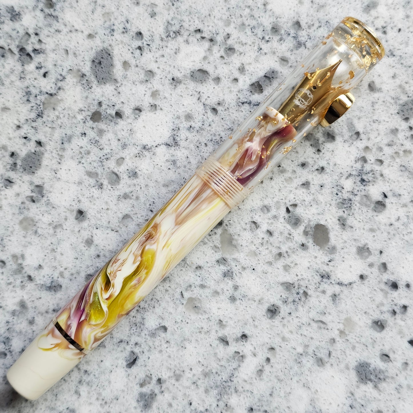 Brooks Lily Pad Koi Floral Finial Fountain Pen