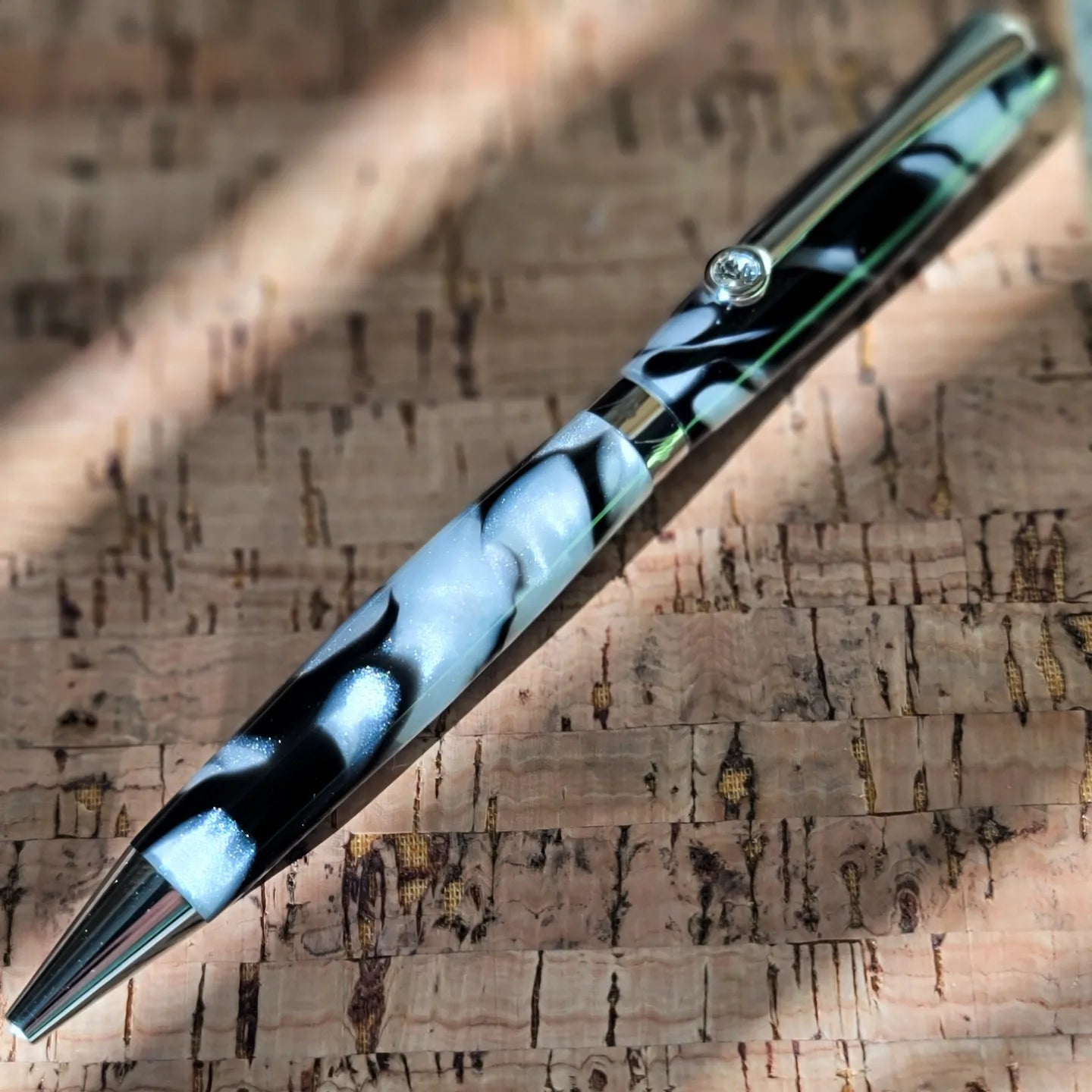 Black/Mother of Pearl Swarovski Crystal - Pen