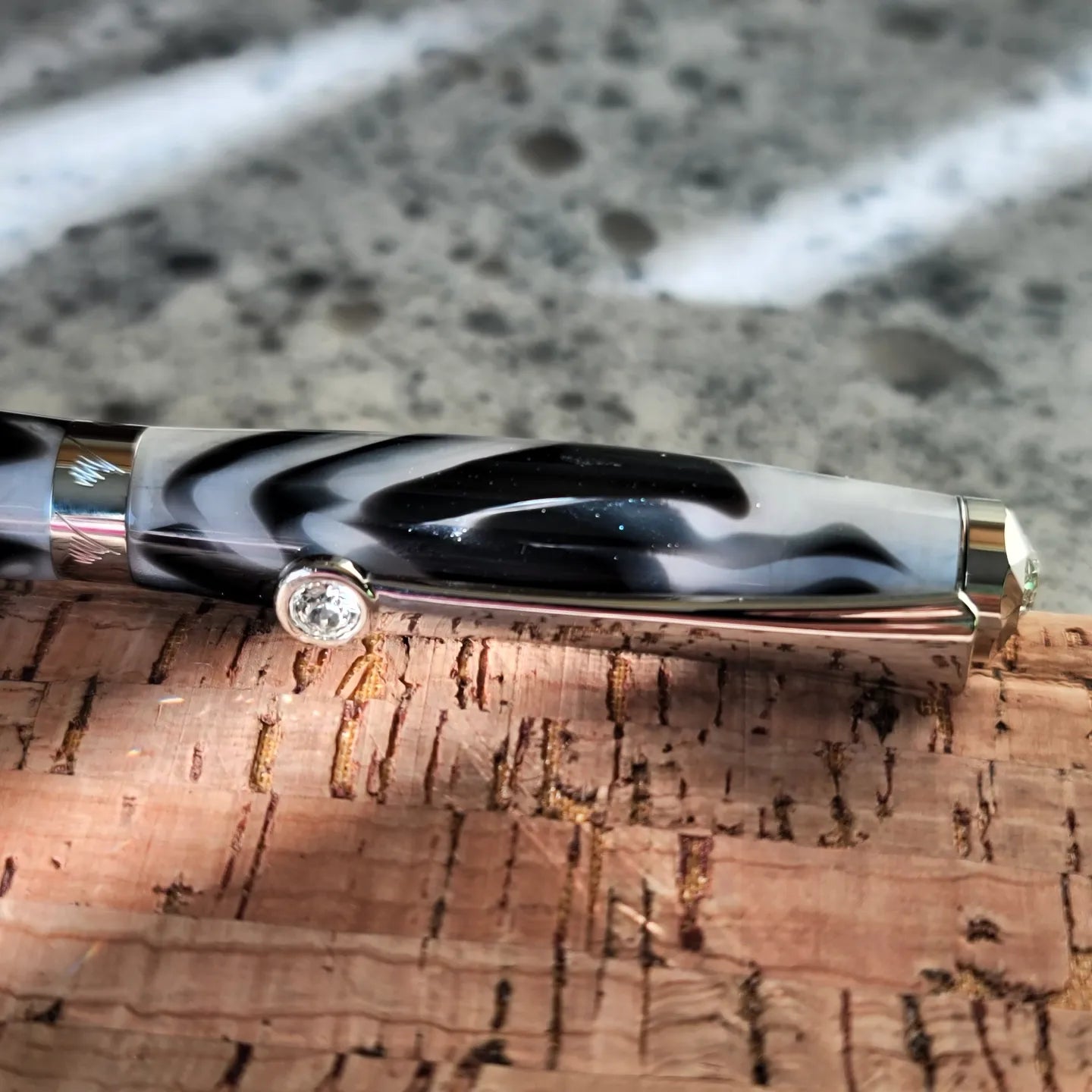 Black/Mother of Pearl Swarovski Crystal - Pen