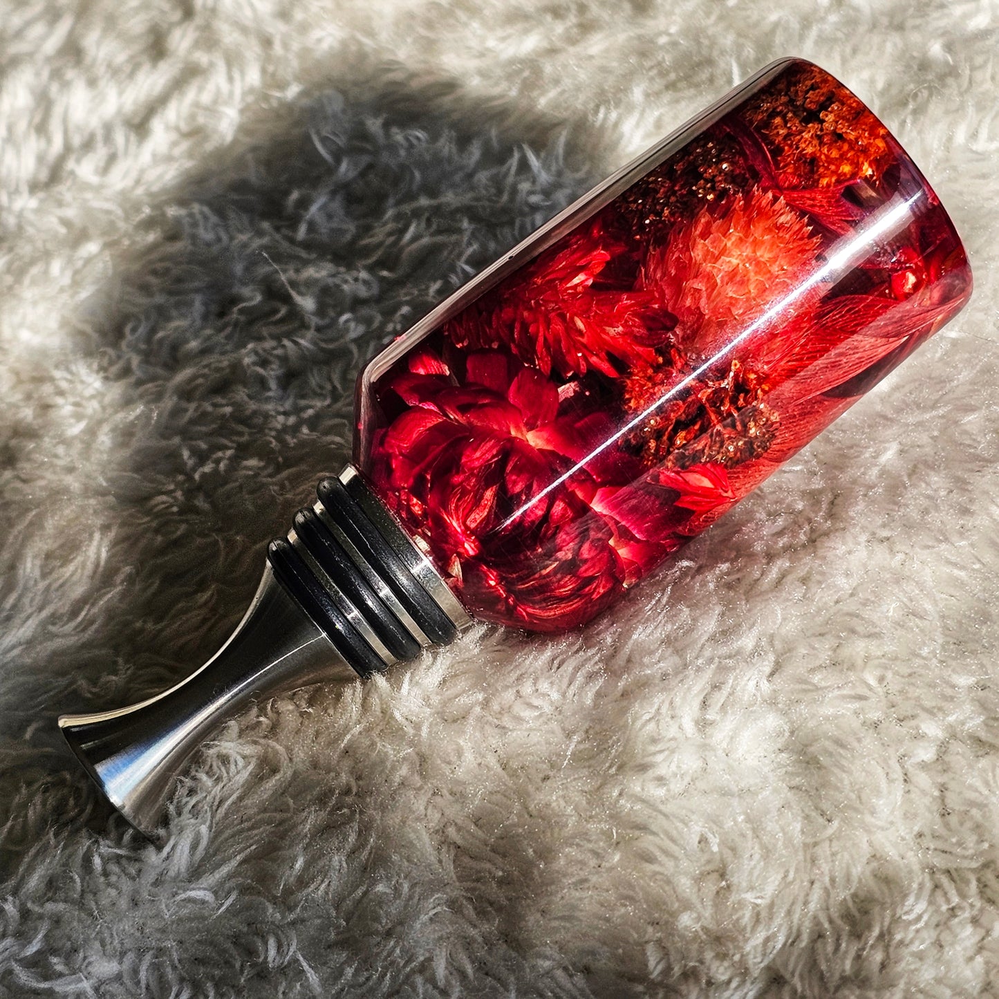 Burgundy Floral Bottle Stopper