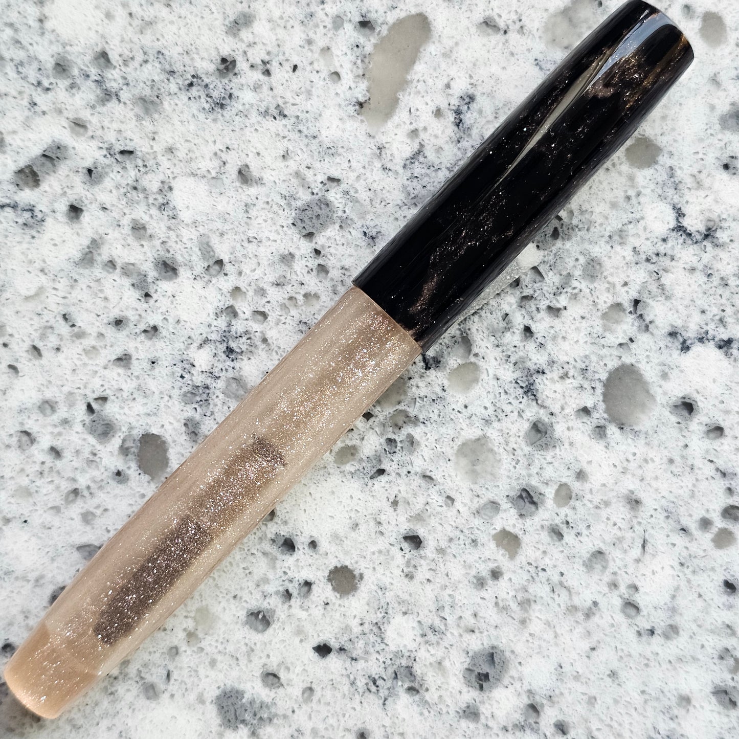 Pink Shimmery Floral Finial Fountain Pen