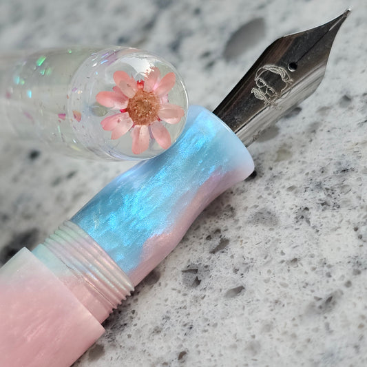 Fairy Dust Floral Finial Fountain Pen