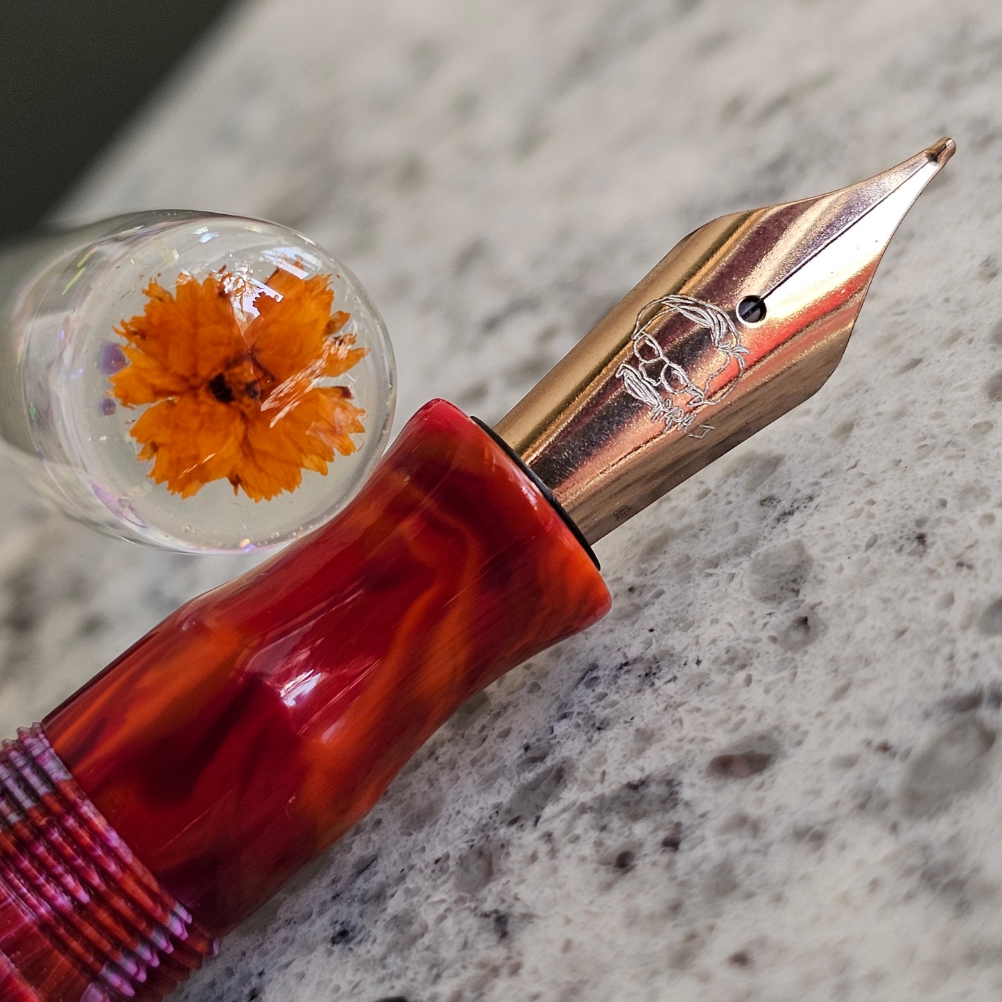 Artisan Ink 2 Floral Finial Fountain Pen