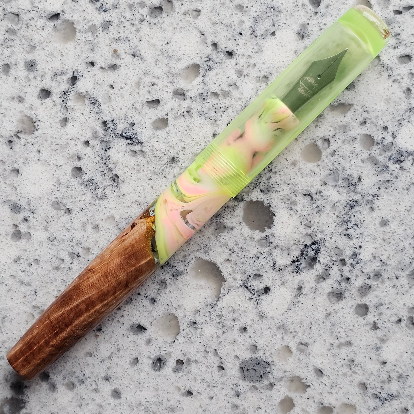 Maple Burl/Neon Hybrid Floral Finial Fountain