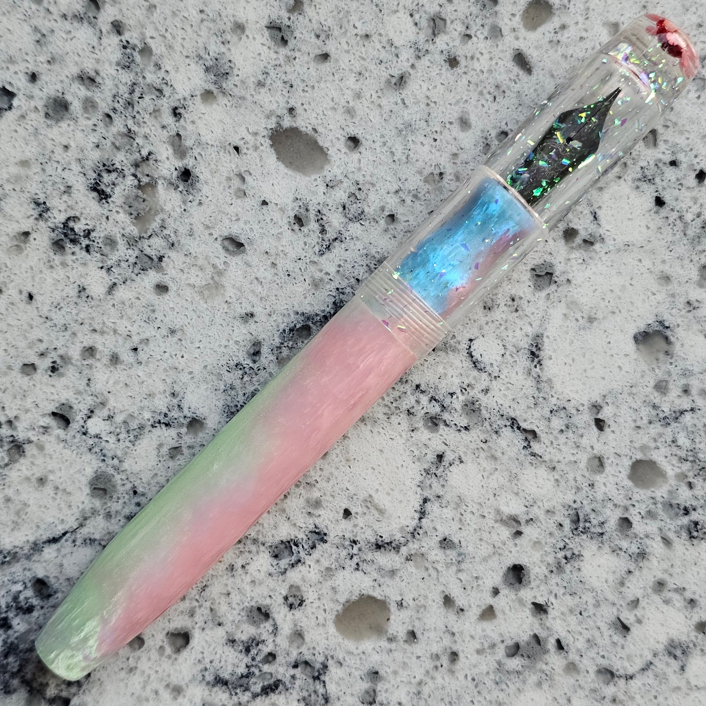 Fairy Dust Floral Finial Fountain Pen