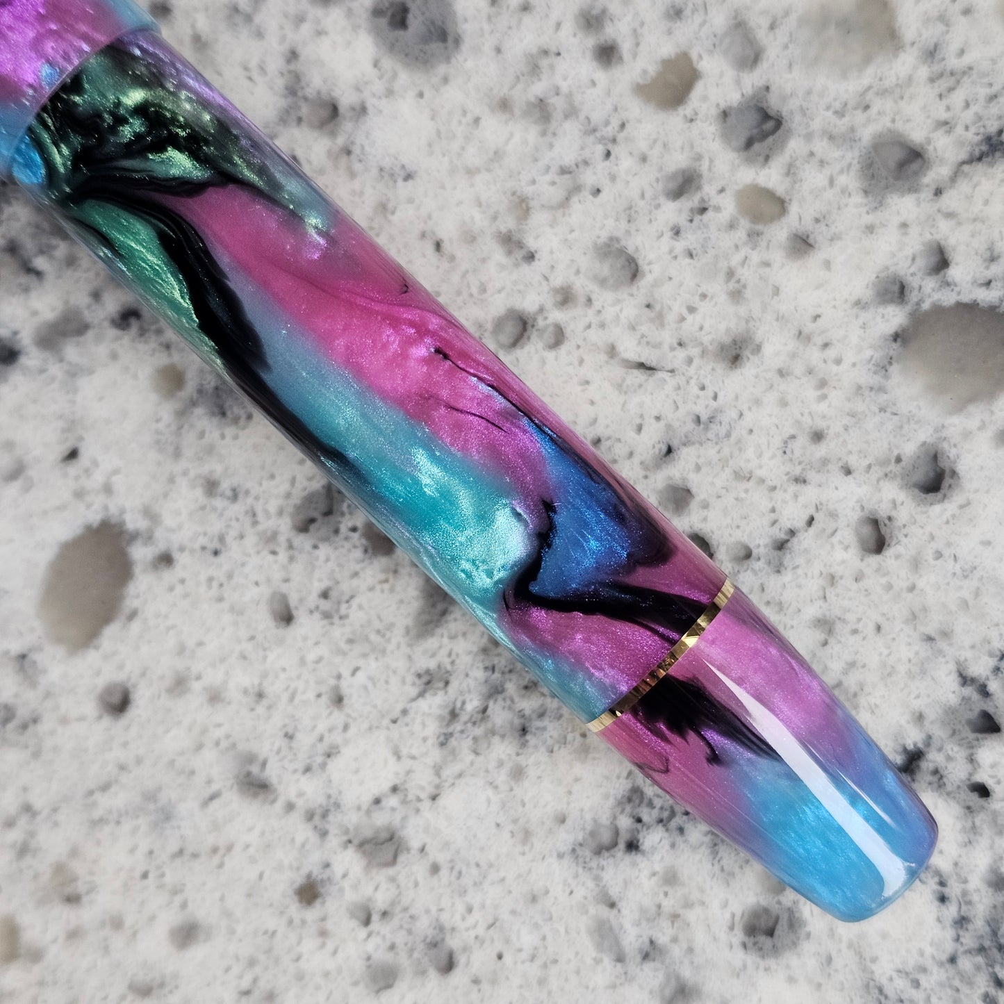 Princess Abalone Floral Roll Stop Fountain Pen