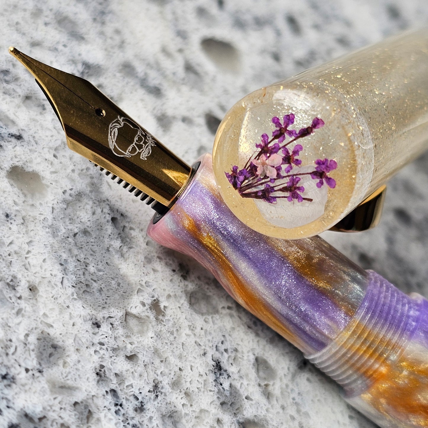 Golden Ballerina Floral Fountain Pen