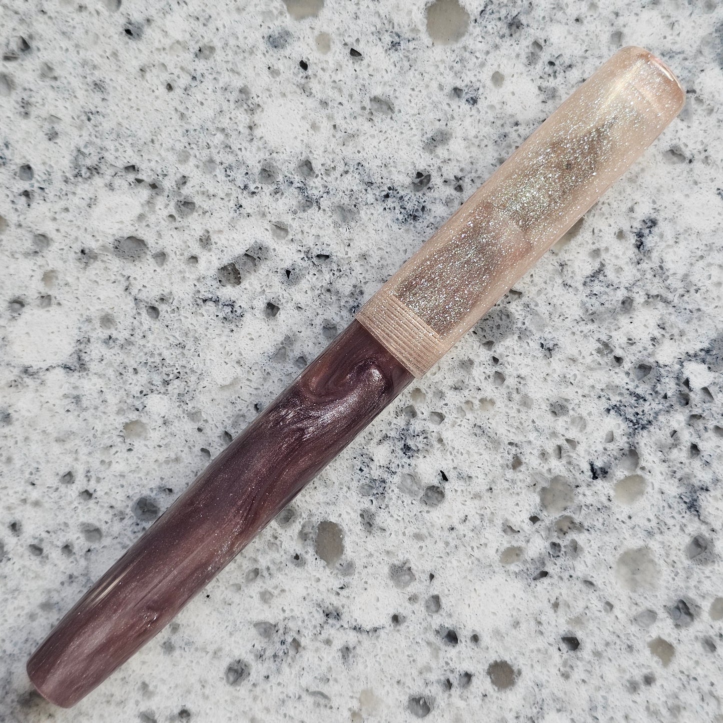 Twilight Plum Floral Finial Fountain Pen