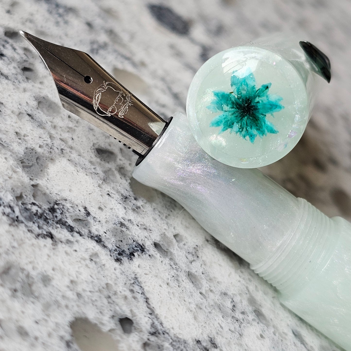 Pasquale MOP Floral Finial Fountain Pen