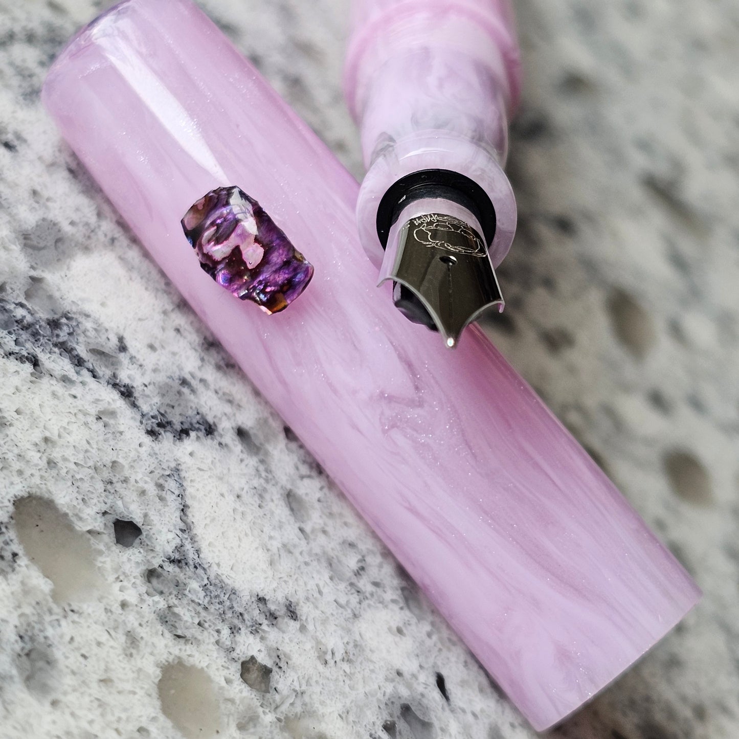 Lavender Floral Finial Fountain Pen