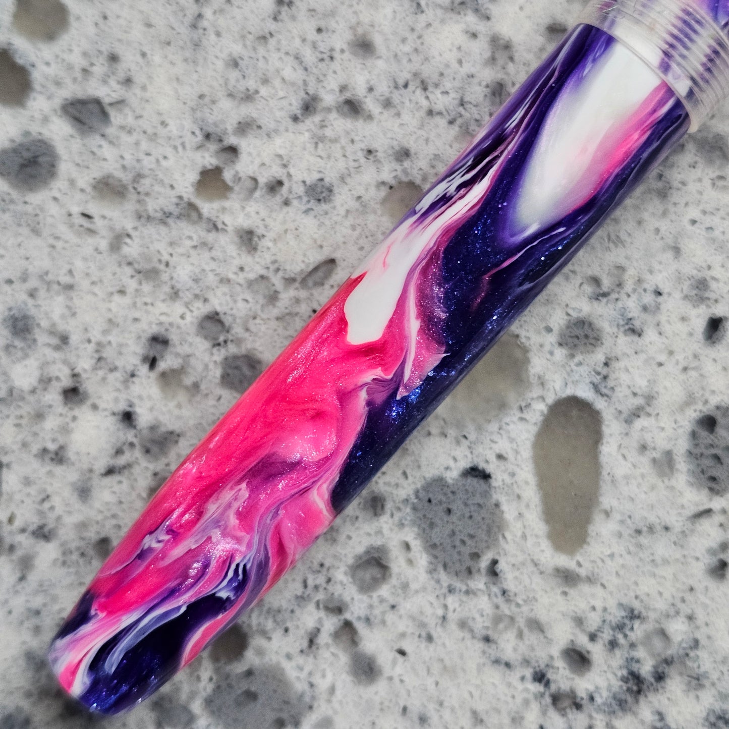 April Orchid Floral Finial Fountain Pen