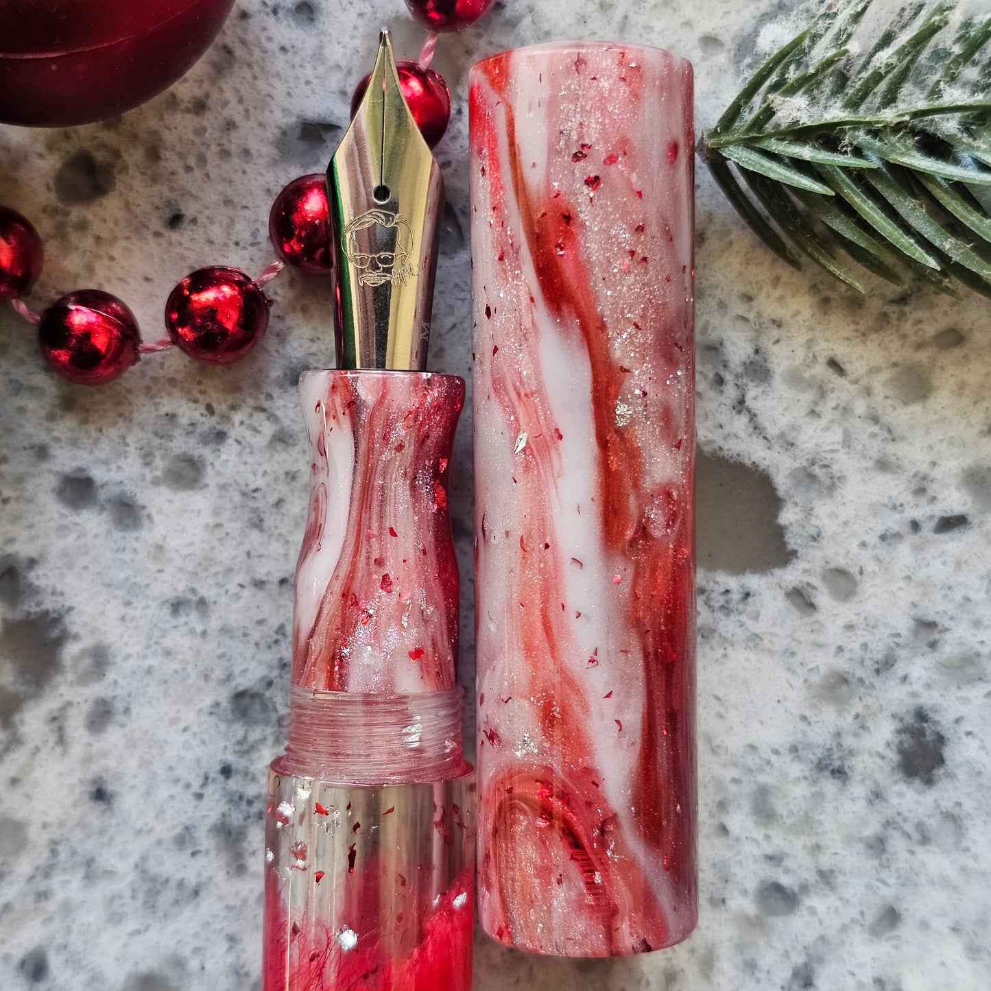 Peppermint Blossom 2 Floral Fountain Pen